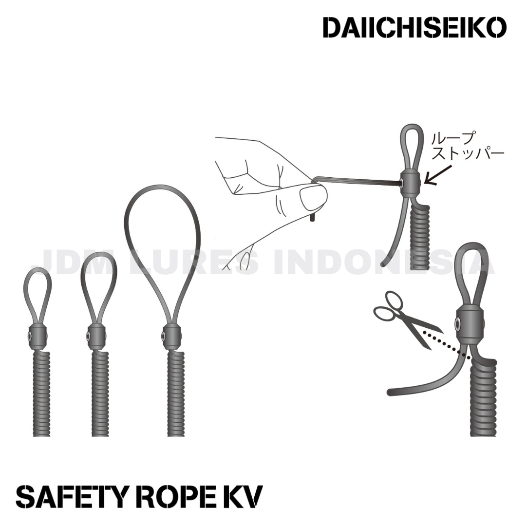 Karabiner Daiichi 33293 KV3212 yang dapat disesuaikan, 12cm, maks. 83cm (2932)