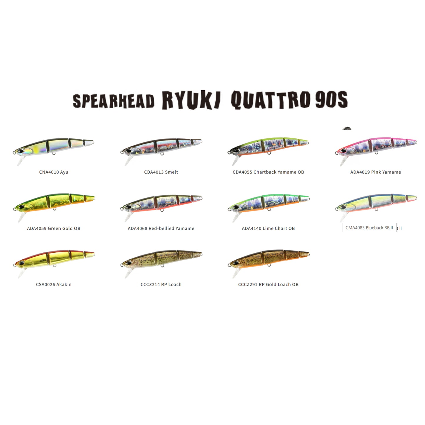 Duo Spearhead Ryuki Quattro 90S Umpan Tenggelam 90mm 14 gram