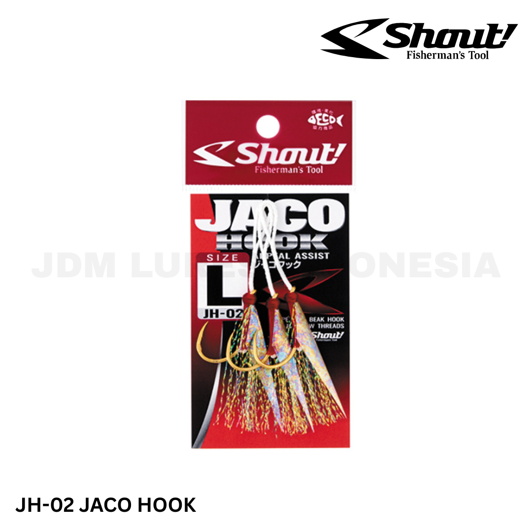 Teriak JH-02 Jaco Hook Rigged Assist Rainbow Feather
