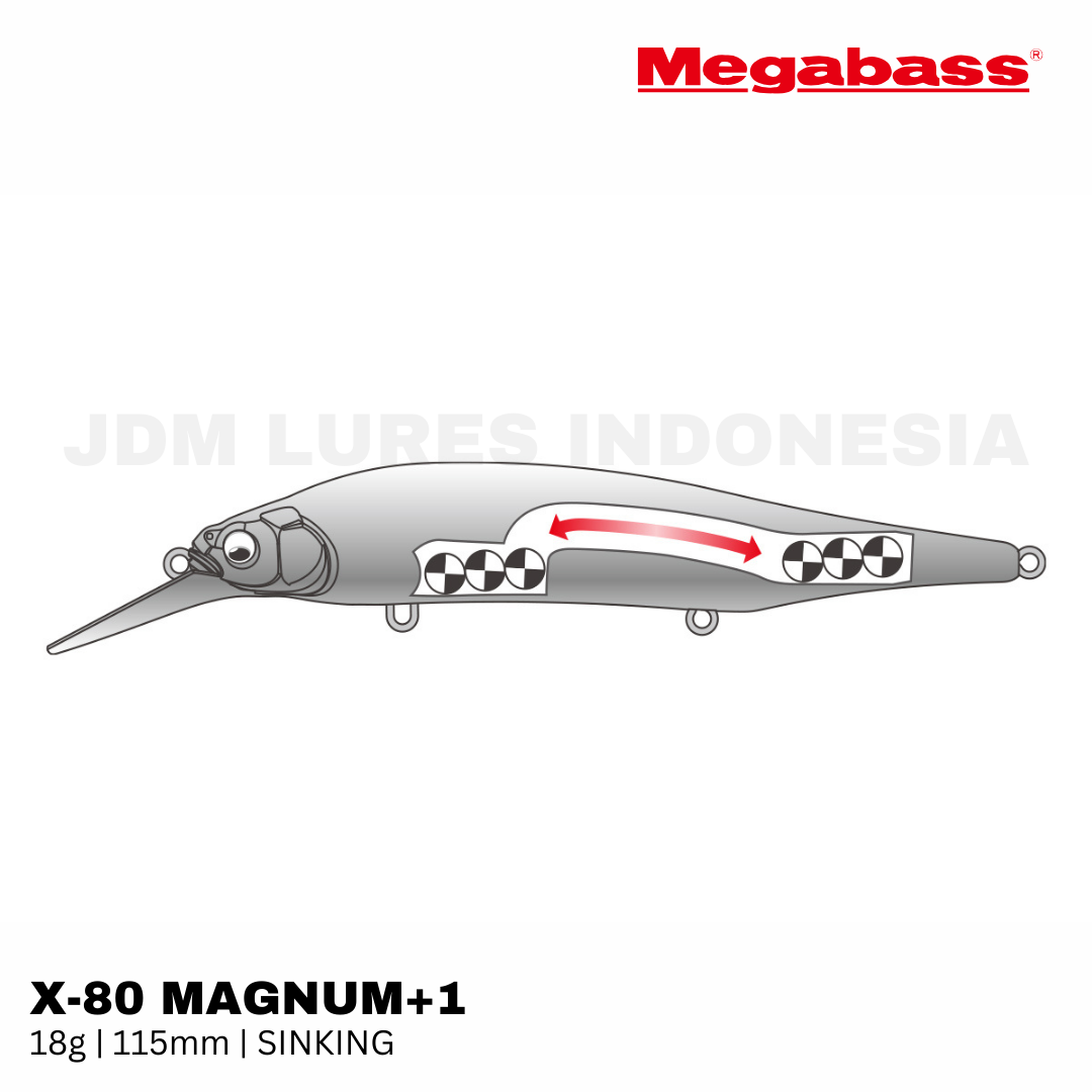Megabass X-80 Magnum+1 Sinking Minnow 18g 115mm