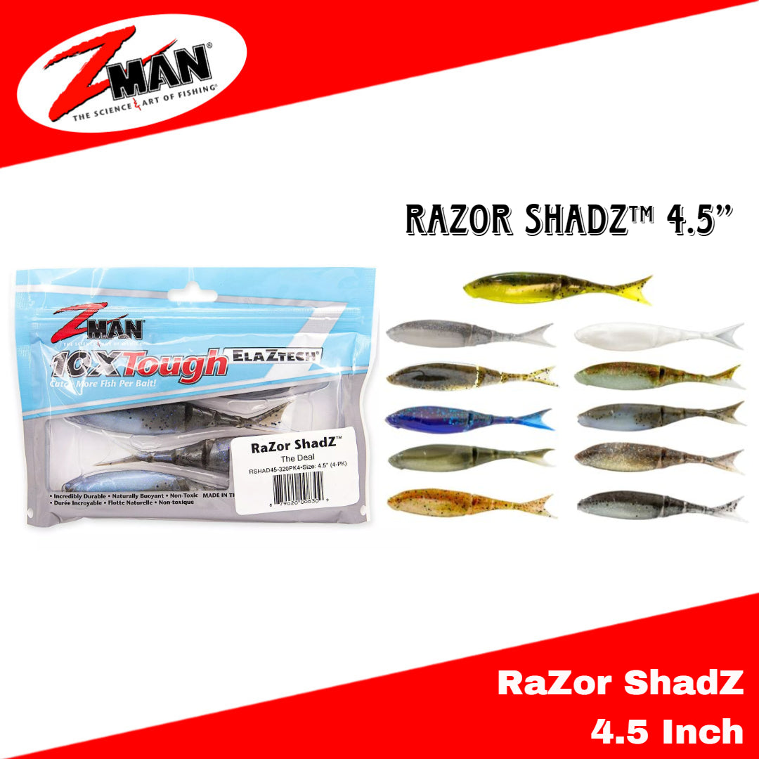 Umpan Pancing Zman Soft Lure RaZor ShadZ 4.5 Inch