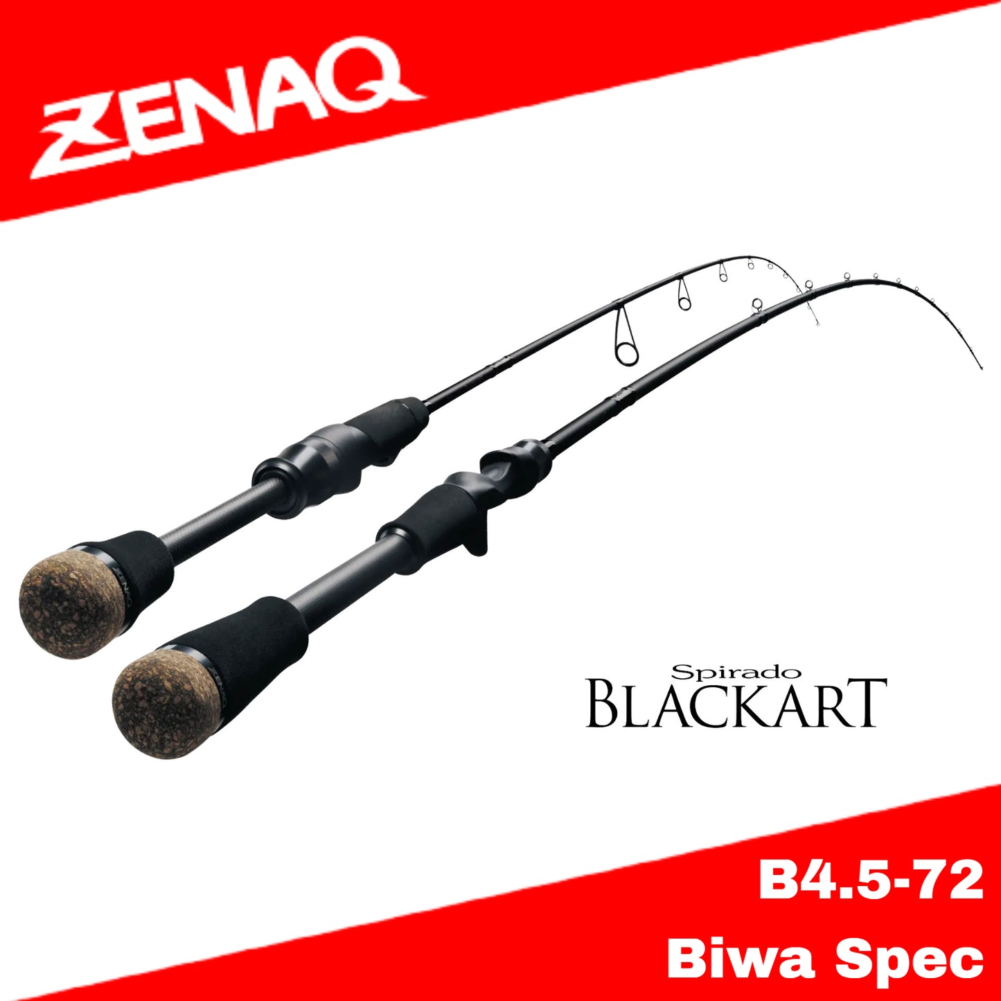Zenaq Baitcasting Spirado Blackart B4.5-72 Biwa Spec