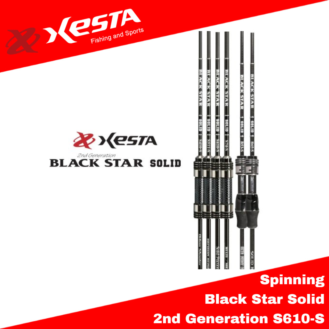 Xesta Spinning Rod Black Star Solid 2nd Gen S610-S Solid Friction