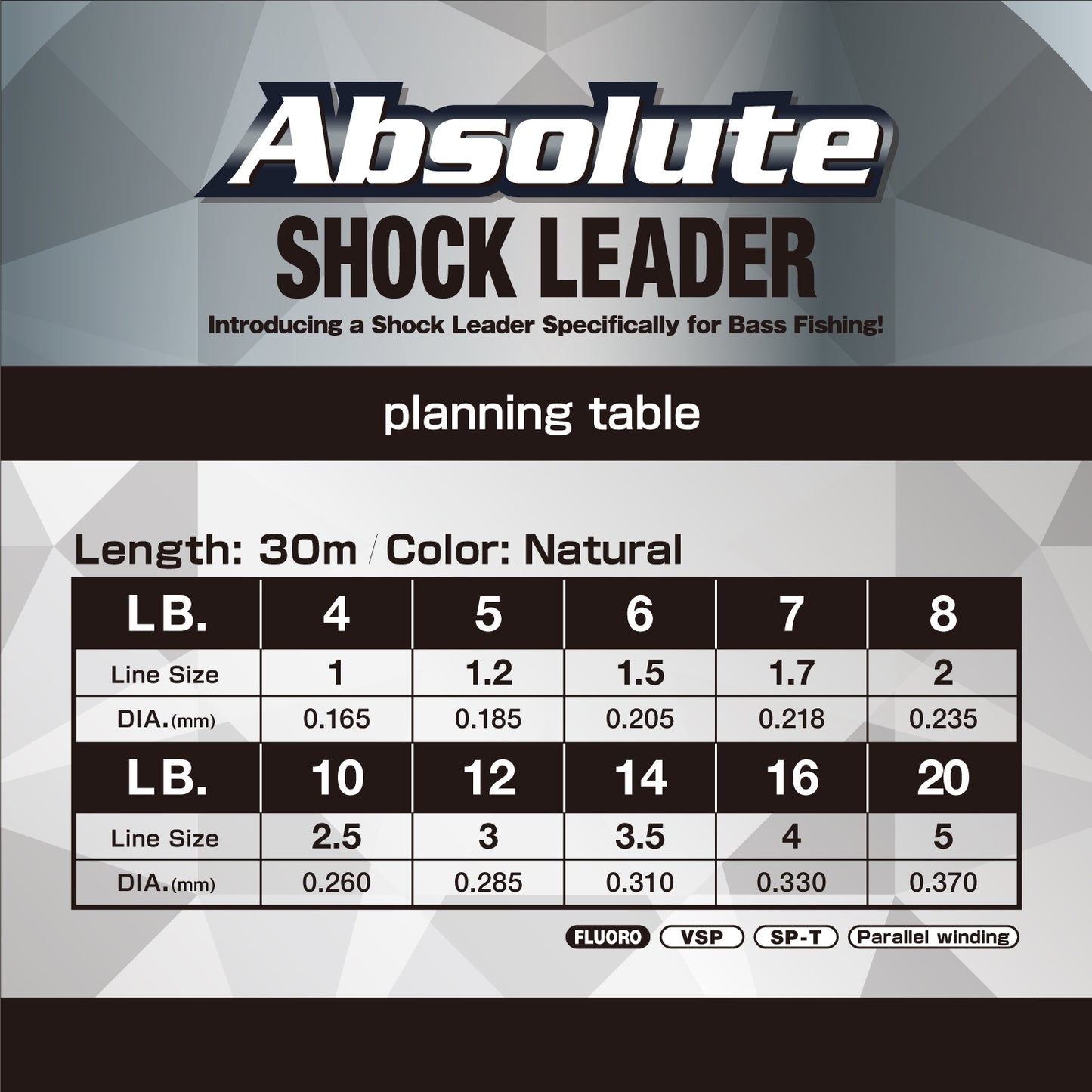 Varivas Absolute Shock Leader VSP Fluorocarbon