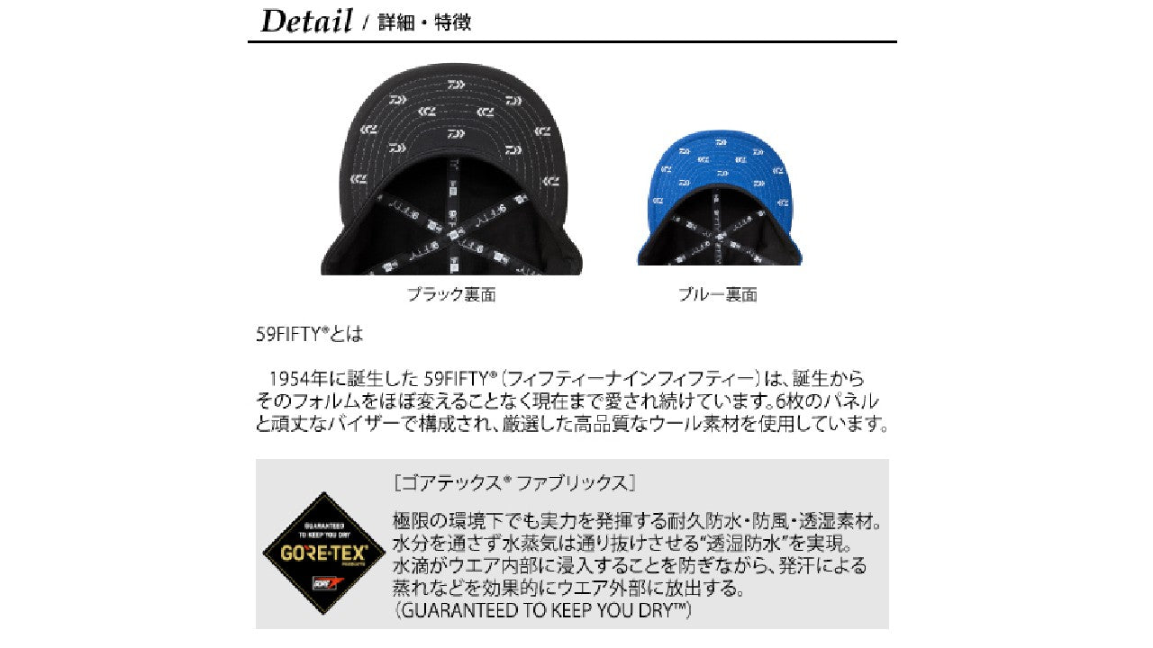 Kolaborasi sembilan pipa DAIWA Gore-Tex NEW ERA DC-1108N hitam gratis / tutup