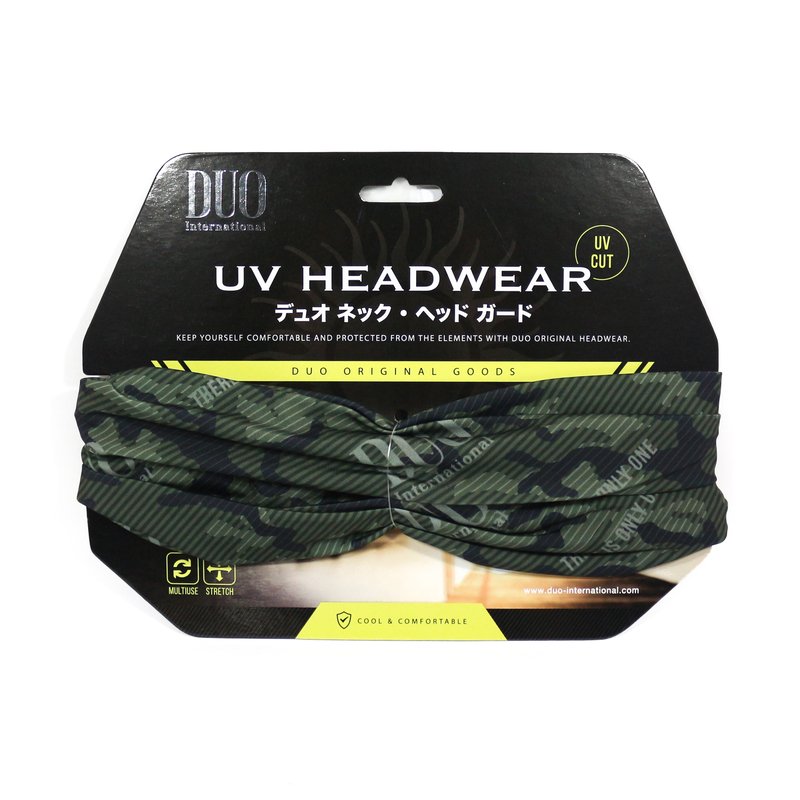 Duo Neck Gaiter UV Head Wear Green Camou Free Size Original (1359)