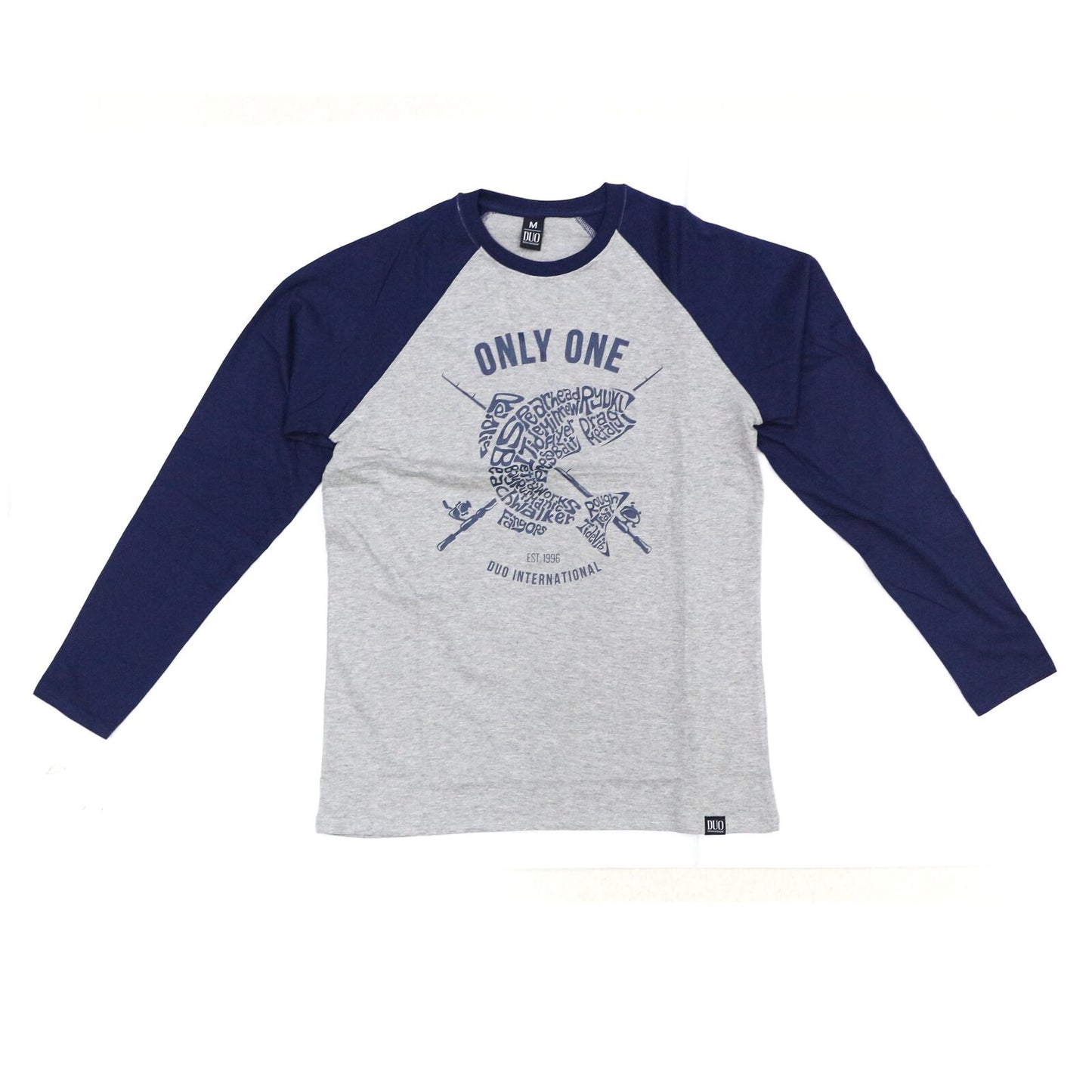 Duo T-Shirt Only One Cotton Long Sleeve Size L Navy-Grey (5068)