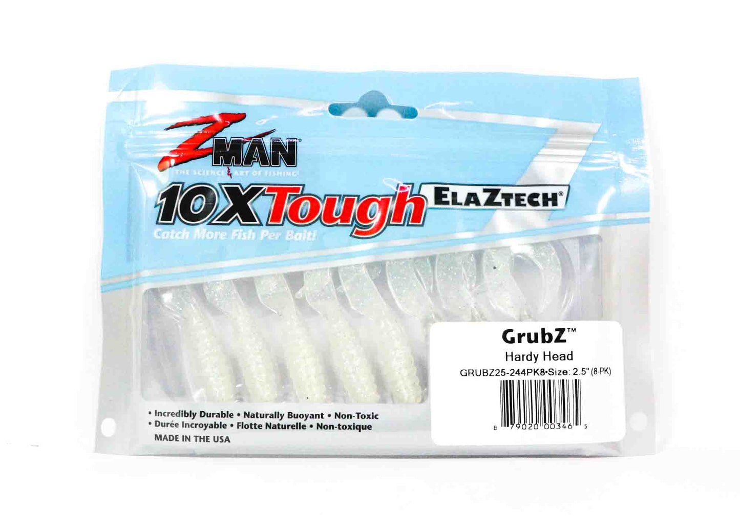 Umpan Pancing Lunak Zman GrubZ 2,5 Inch isi 8 per bungkus Hardy Head (3465)