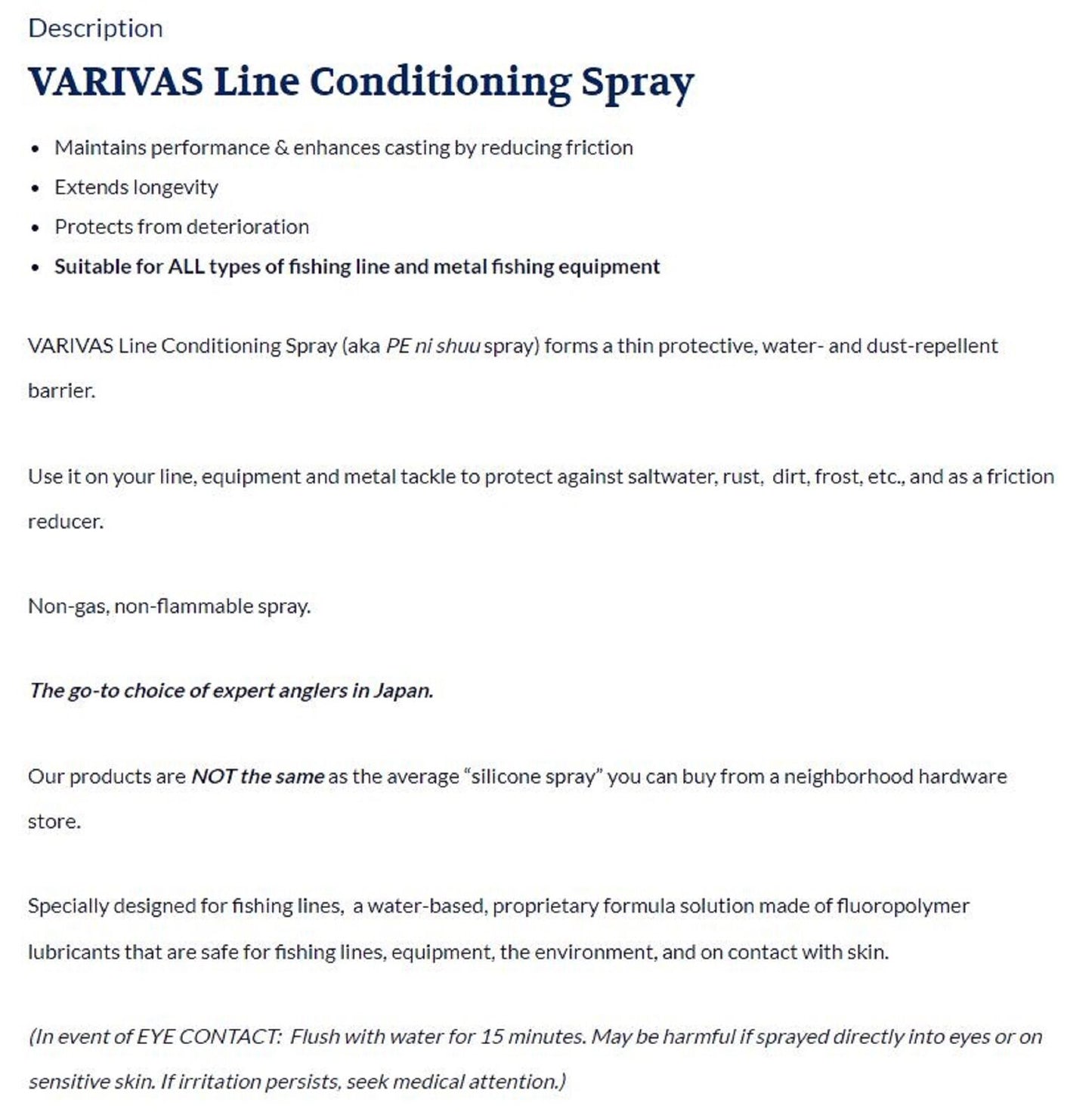 Varivas PE Line Coating Semprotan Halus Tanpa Gas 50 ml (6712)