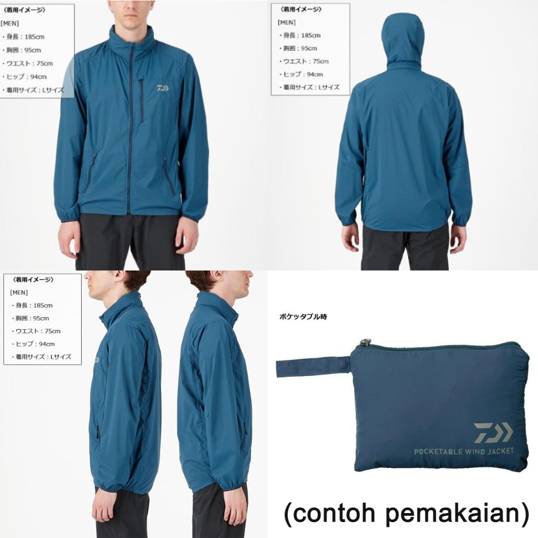 Daiwa DJ-33009 Pocketable Rain Jacket Navy 3XL (5369)