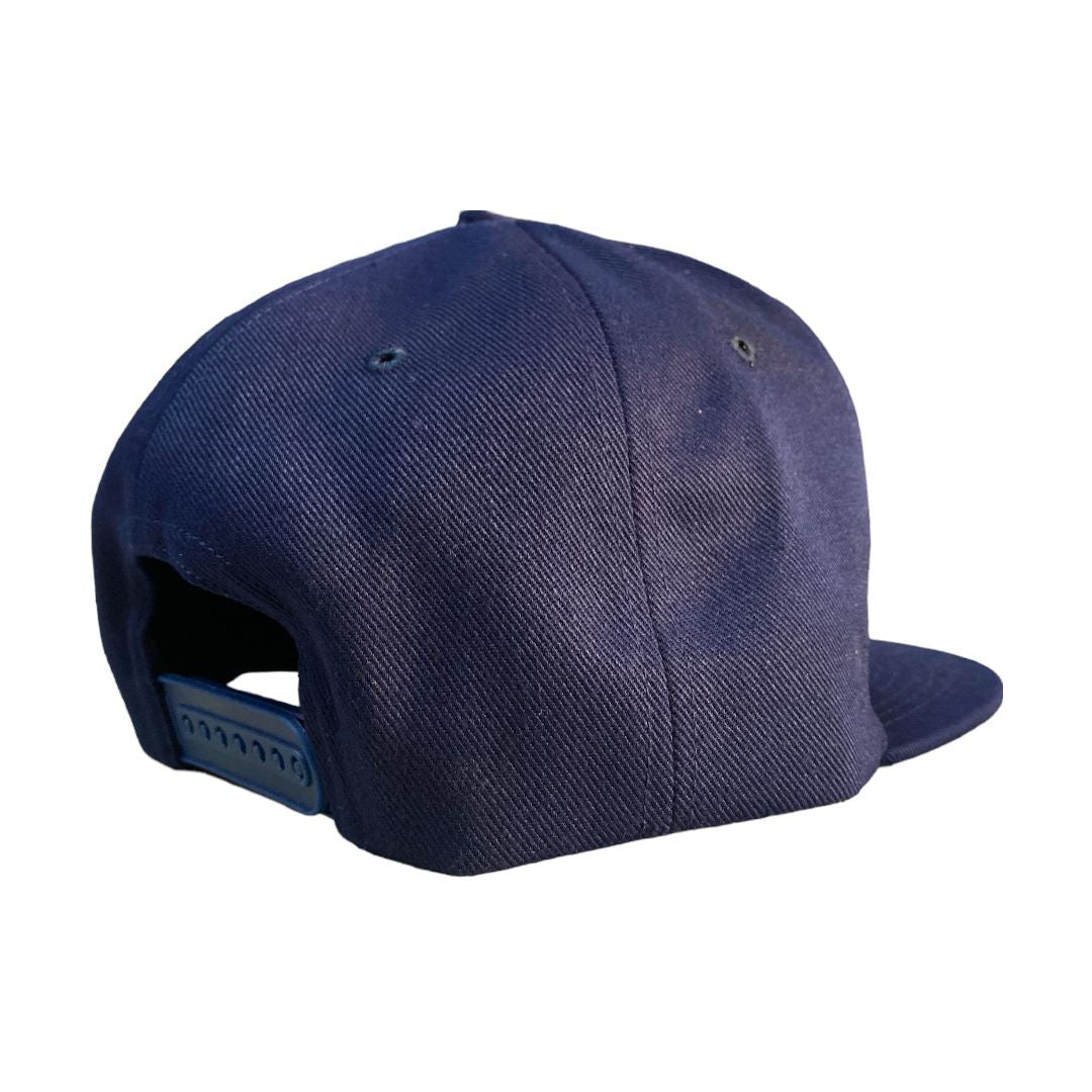 Topi datar snapback JDM Lures warna navy