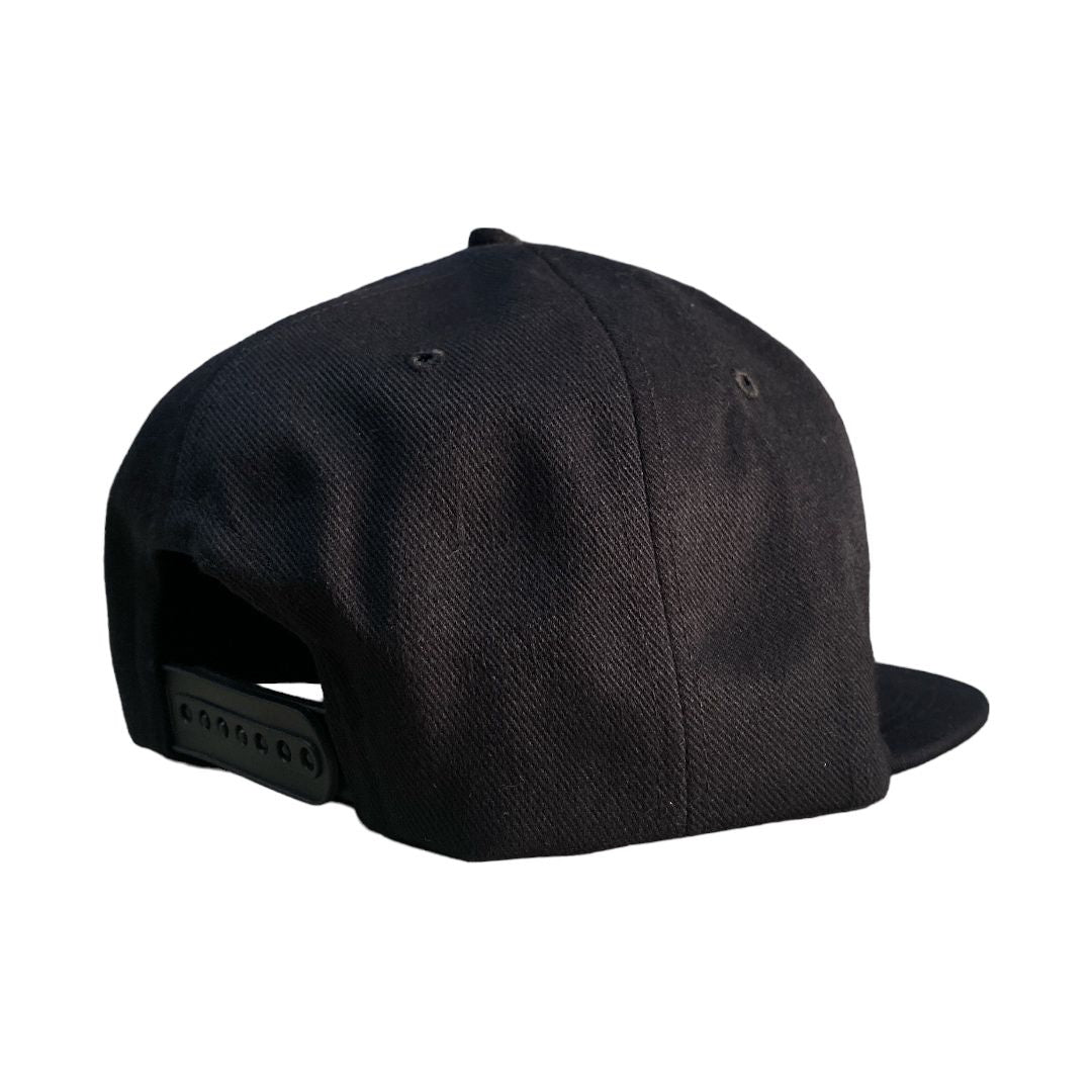 Topi datar snapback JDM umpan warna hitam