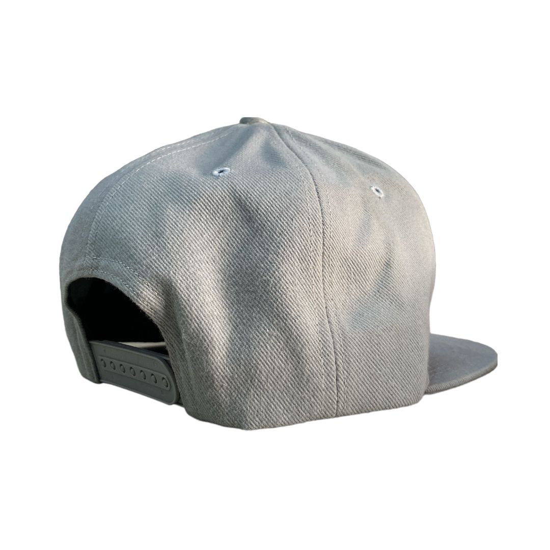 Topi datar Snapback JDM Lures warna abu-abu