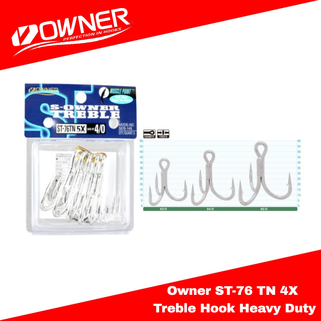 Pemilik ST-76 TN 5X Treble Hook Tugas Berat