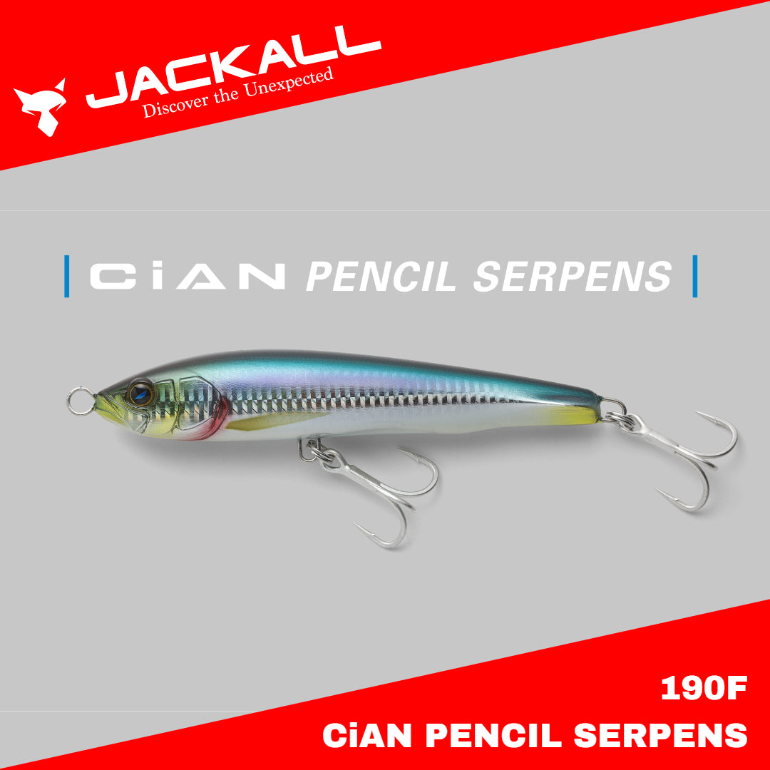Umpan Pancing Jackall Cian Pencil Serpens 190F Floating Lure 65g 190mm