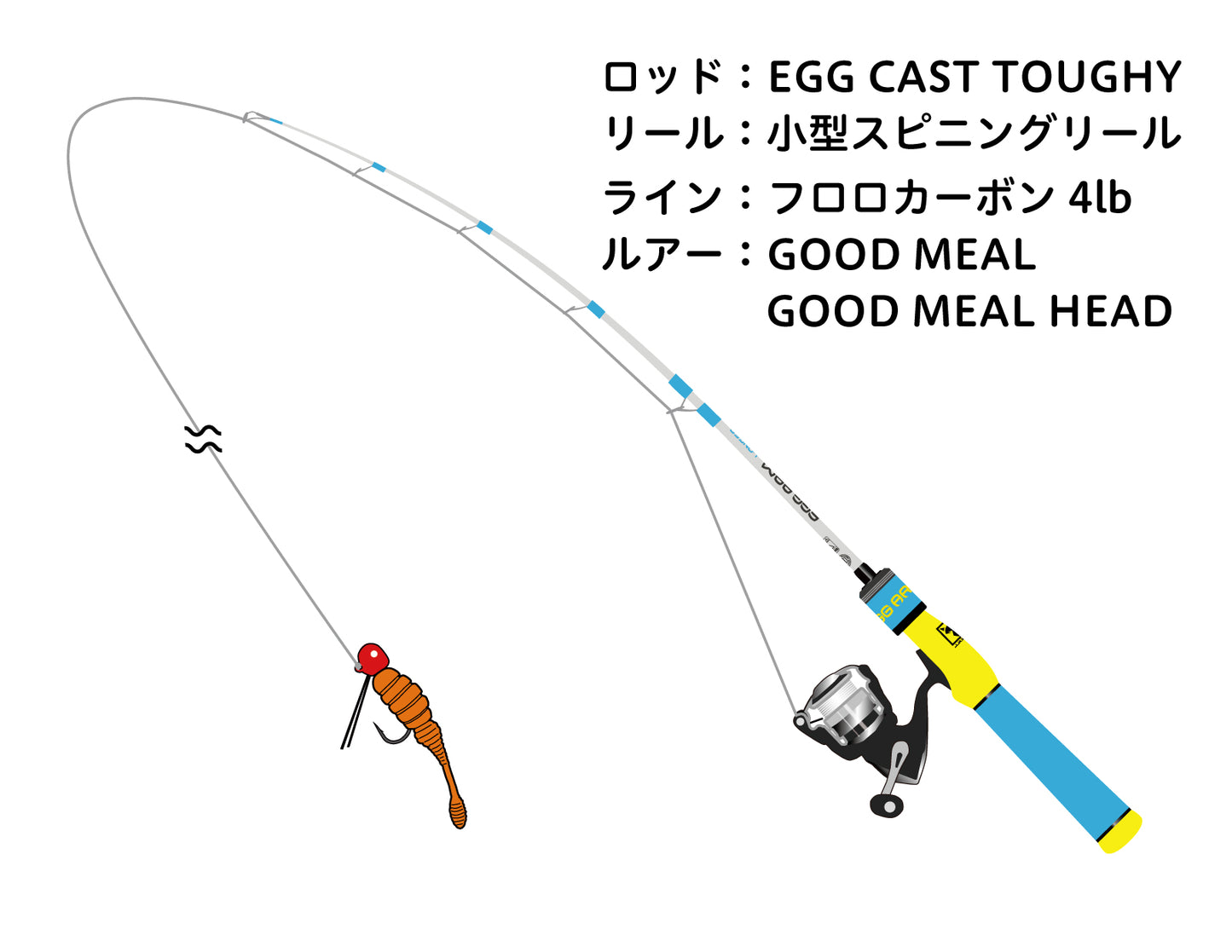 Joran Pancing Jackall Spinning Rod Egg Cast Toughy 110cm