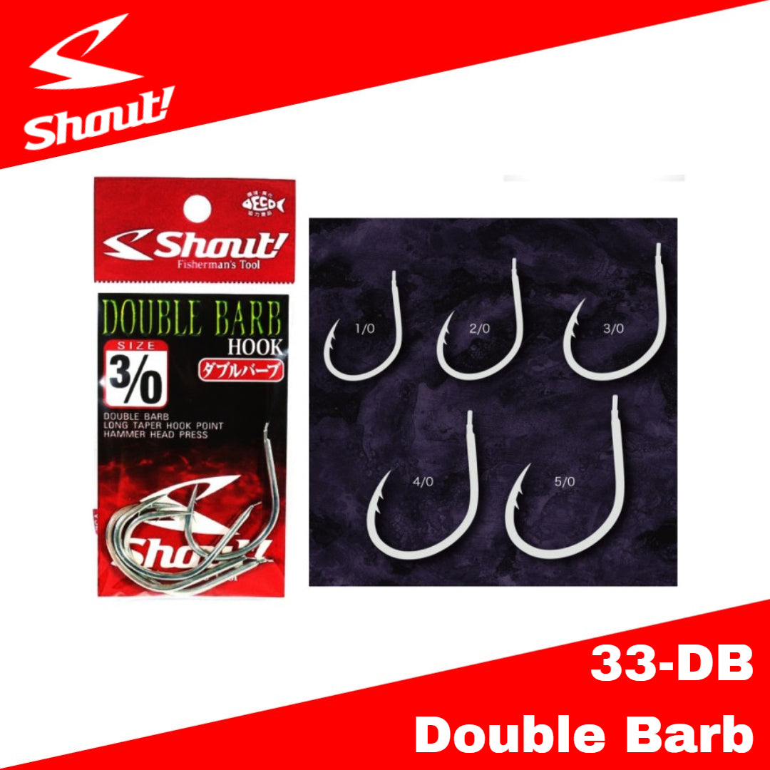Shout 33-DB Double Barb Jigging Kail Tunggal Perak