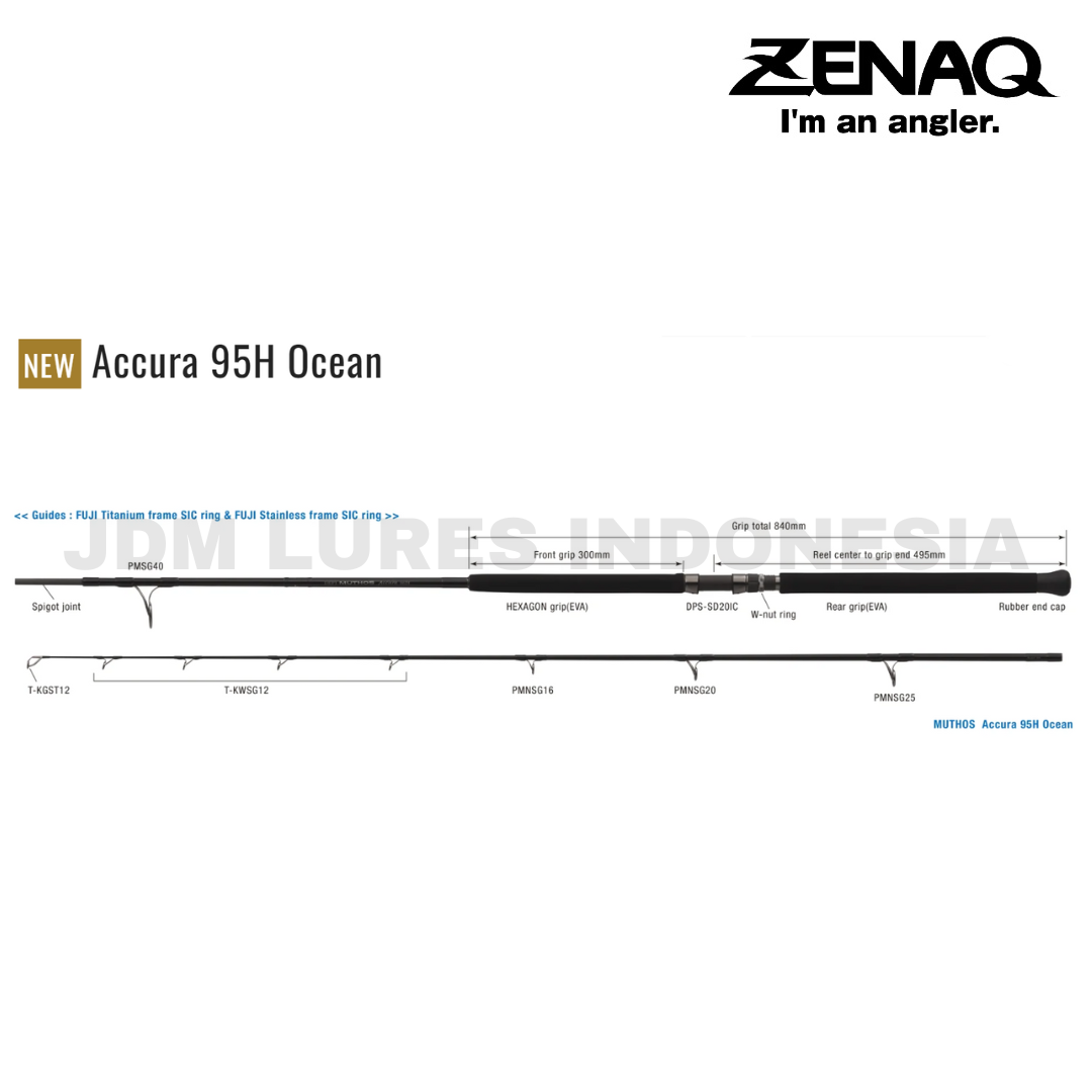 Zenaq Spinning Rod Muthos Accura 95H - Ocean
