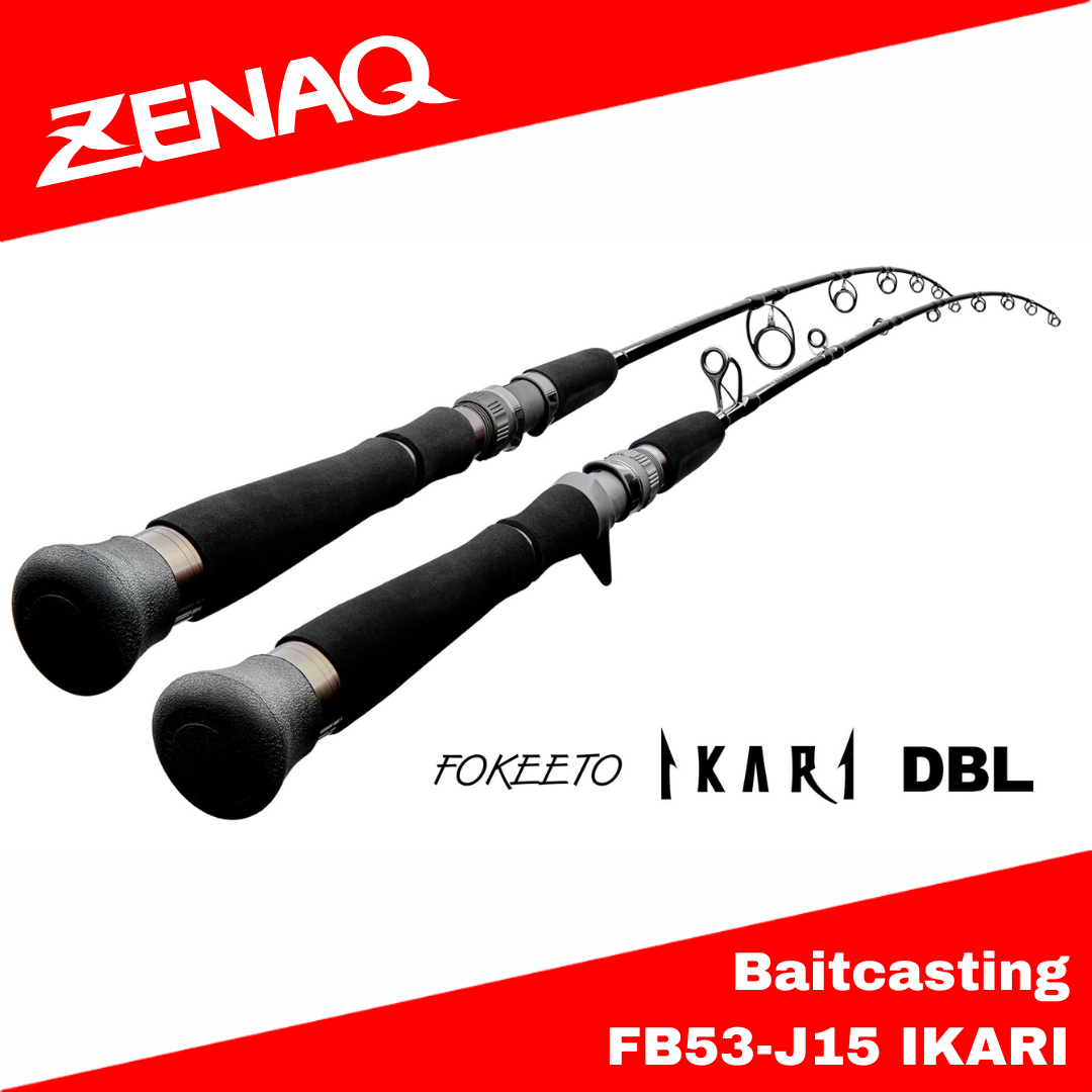 Zenaq Baitcasting Rod Fokeeto Ikari DBL FB53-J15