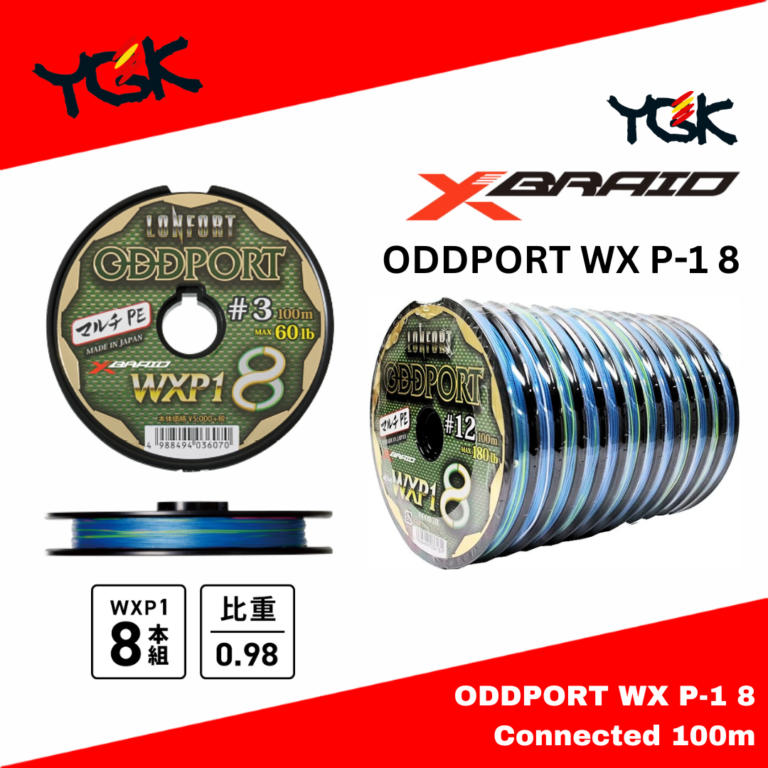 YGK X-Braid Lonfort Oddport WX P-1 8 PE Line Connected 100m