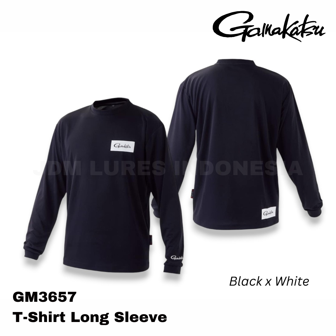 Kaos Lengan Panjang Gamakatsu GM-3657 Hitam x Putih