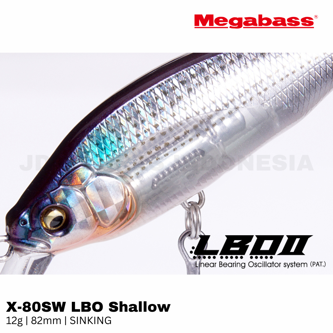 Megabass X-80SW LBO Umpan Pancing Tenggelam Dangkal 12g 82mm
