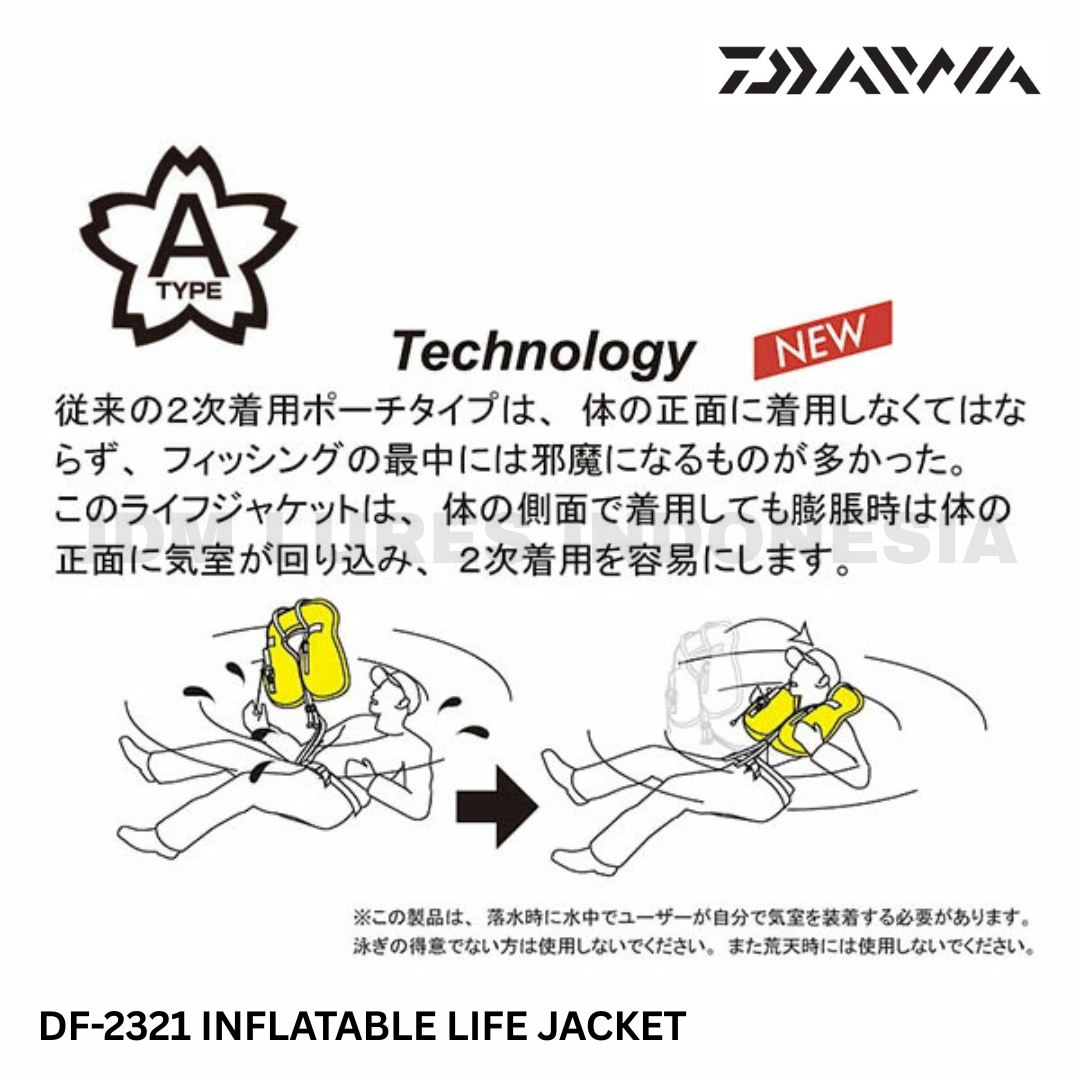 Daiwa DF-2321 Inflatable Life Jacket Vest Pouch Type