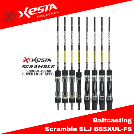 Joran Xesta Baitcast Scramble SLJ B65XUL-FS Umpan Padat (8236)