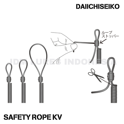 Karabiner Daiichi 33293 KV3212 yang dapat disesuaikan, 12cm, maks. 83cm (2932)
