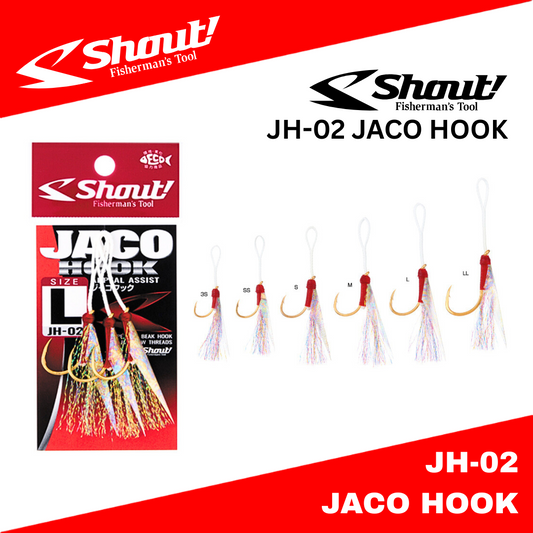 Teriak JH-02 Jaco Hook Rigged Assist Rainbow Feather