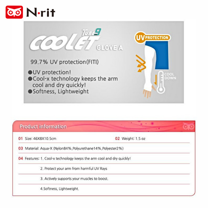 N-Rit Tube Nine Coolet Arm Sleeves UV Protection Fingerless Glove
