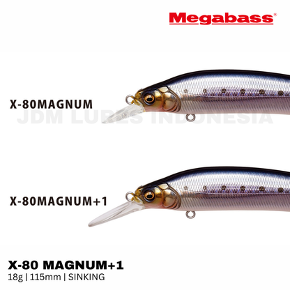 Megabass X-80 Magnum+1 Sinking Minnow 18g 115mm
