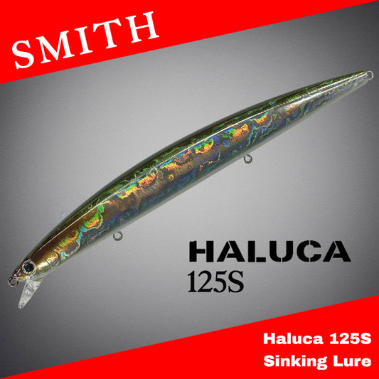 Umpan Pancing Smith Haluca 125S SW Slim Minnow Tenggelam 15,5g 125mm