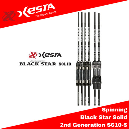 Xesta Spinning Rod Black Star Solid 2nd Gen S610-S Solid Friction