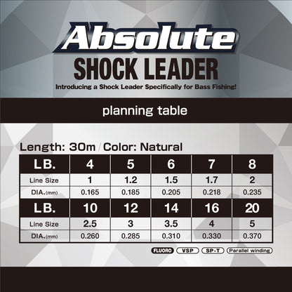 Varivas Absolute Shock Leader VSP Fluorocarbon