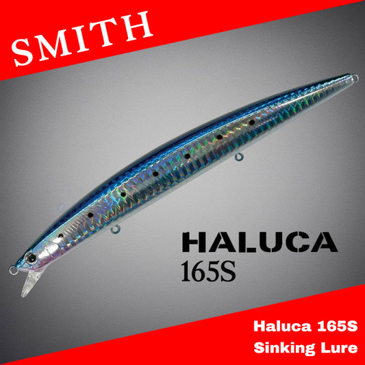 Umpan Pancing Smith Haluca 165S SW Slim Minnow Tenggelam 33g 165mm