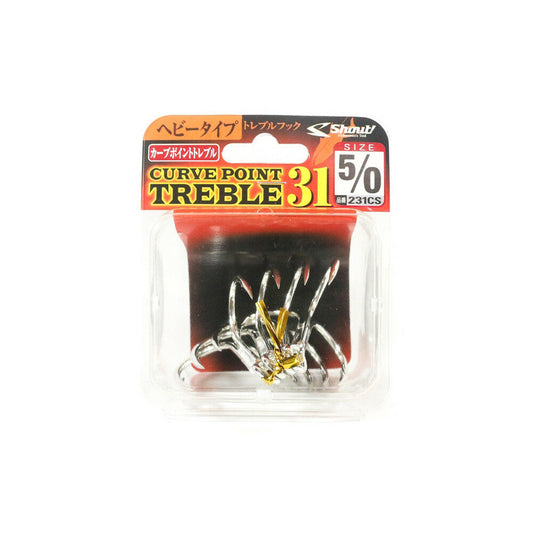 Shout 231-CS Curve Point Treble Hook Heavy Duty Size 5/0 (1580)