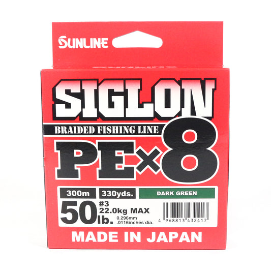 Tali Kepang Sunline Siglon X8 300M PE 3 50LB Hijau Tua