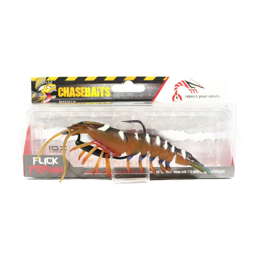 Umpan Pancing Chase Baits Soft Lure Flick Prawn 125 mm Udang Hijau (4819)