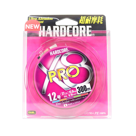 Yo Zuri Duel P.E Line Hardcore X8 Pro 300m P.E 1.2 12Kg (0.19mm) 5 Color H3896