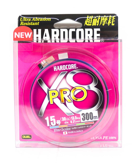 Yo Zuri Duel P.E Line Hardcore X8 Pro 300m P.E 1.5 13.5Kg (0.21mm) 5Color H3897