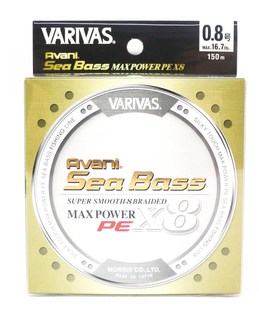 Varivas P.E Line Avani Seabass Max Power X8 150m P.E 0.8 16.7lb (5783)