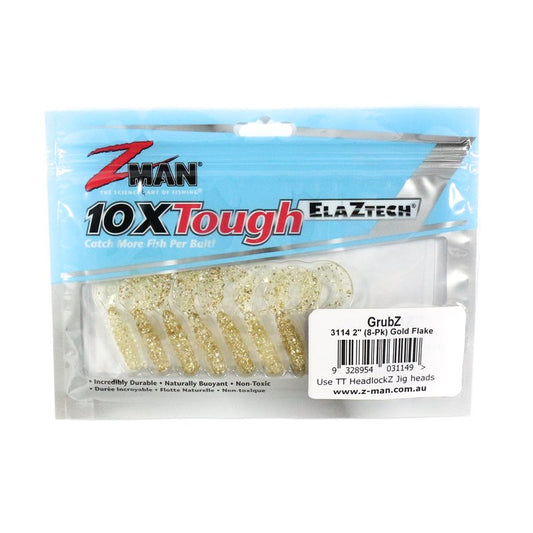 Umpan Pancing Lunak Zman GrubZ 2 Inch isi 8 per bungkus Gold Flake 5476