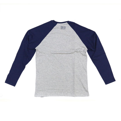 Duo T-Shirt  Only One Cotton Long Sleeve Size L Navy-Grey (5068)