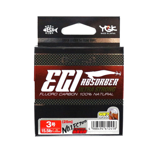 YGK Egi Absorber Fluorocarbon Leader Line 25m Size 3.0 / 15.5lb (2458)