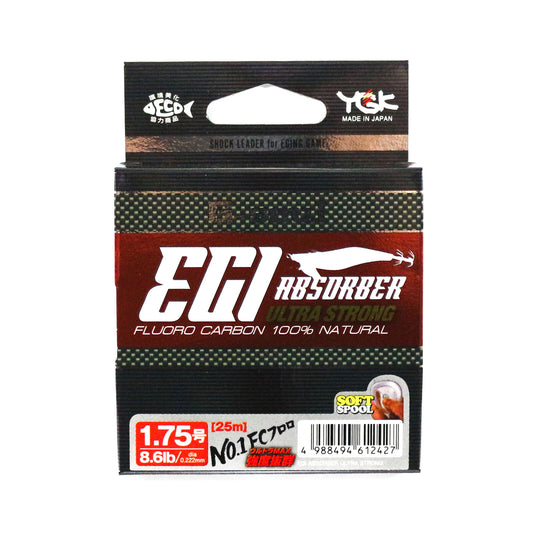 YGK Egi Absorber Fluorocarbon Leader Line 25m Size 1.75 / 8.6lb - (2427)