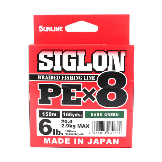 Tali Kepang Sunline Siglon X8 150M PE 0,4 6LB Hijau Tua (1724)