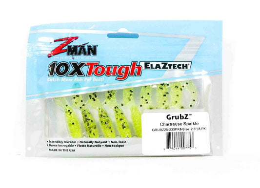 Umpan Pancing Lunak Zman GrubZ 2,5 Inch isi 8 per bungkus Chartreuse Sparkle (7753)