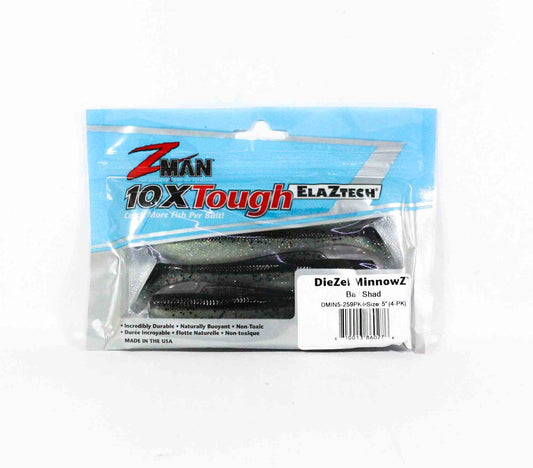 Zman Soft Lure Diezel MinnowZ 5 Inch 4 per pack Bad Shad (0276)