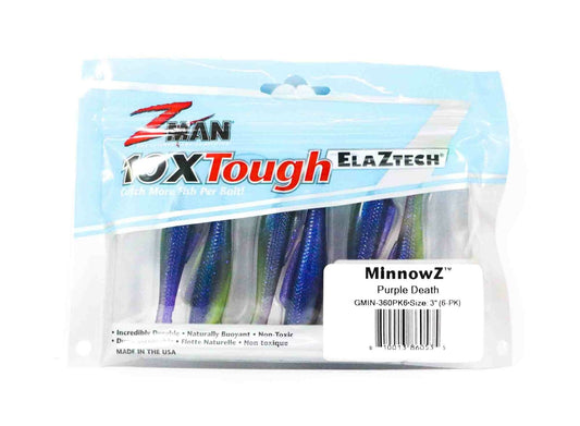Umpan Pancing Zman Soft Lure ElaZtech 3 Inc isi 6 per bungkus warna ungu kematian (0535)